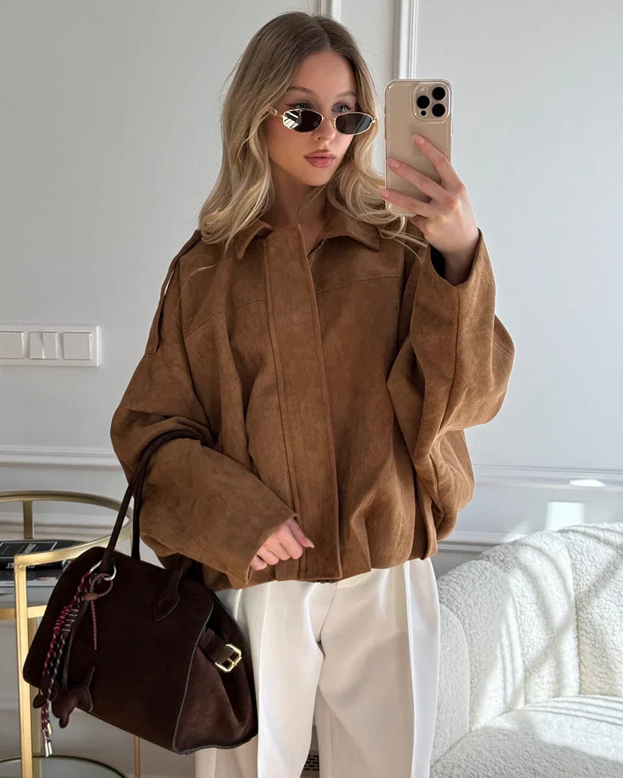 Kaori | Suede pilot jacket