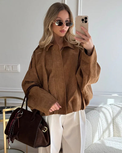 Kaori | Suede pilot jacket
