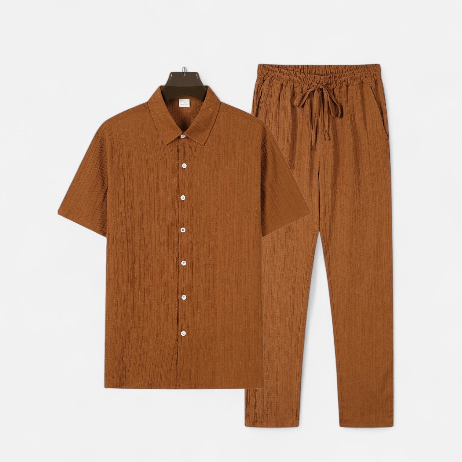 Men’s Long Two-Piece Set – Relaxed Refinement, All-Season Versatility