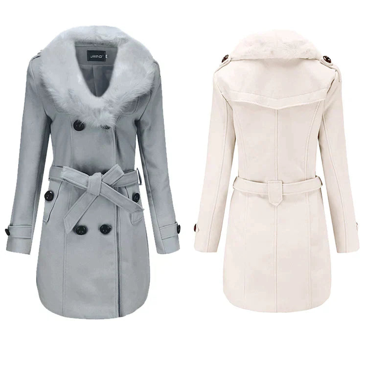 Eleanor | Velvet Warm Wool Wintercoat for Women