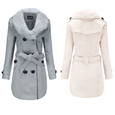Eleanor | Velvet Warm Wool Wintercoat for Women