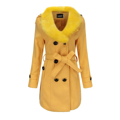 Eleanor | Velvet Warm Wool Wintercoat for Women