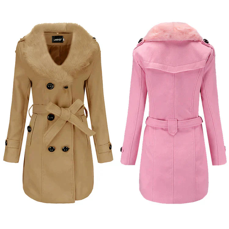 Eleanor | Velvet Warm Wool Wintercoat for Women