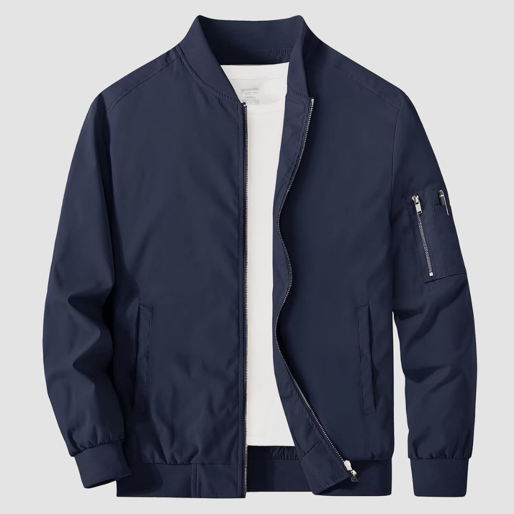 Men's Zippered Bomber Jacket | Lightweight