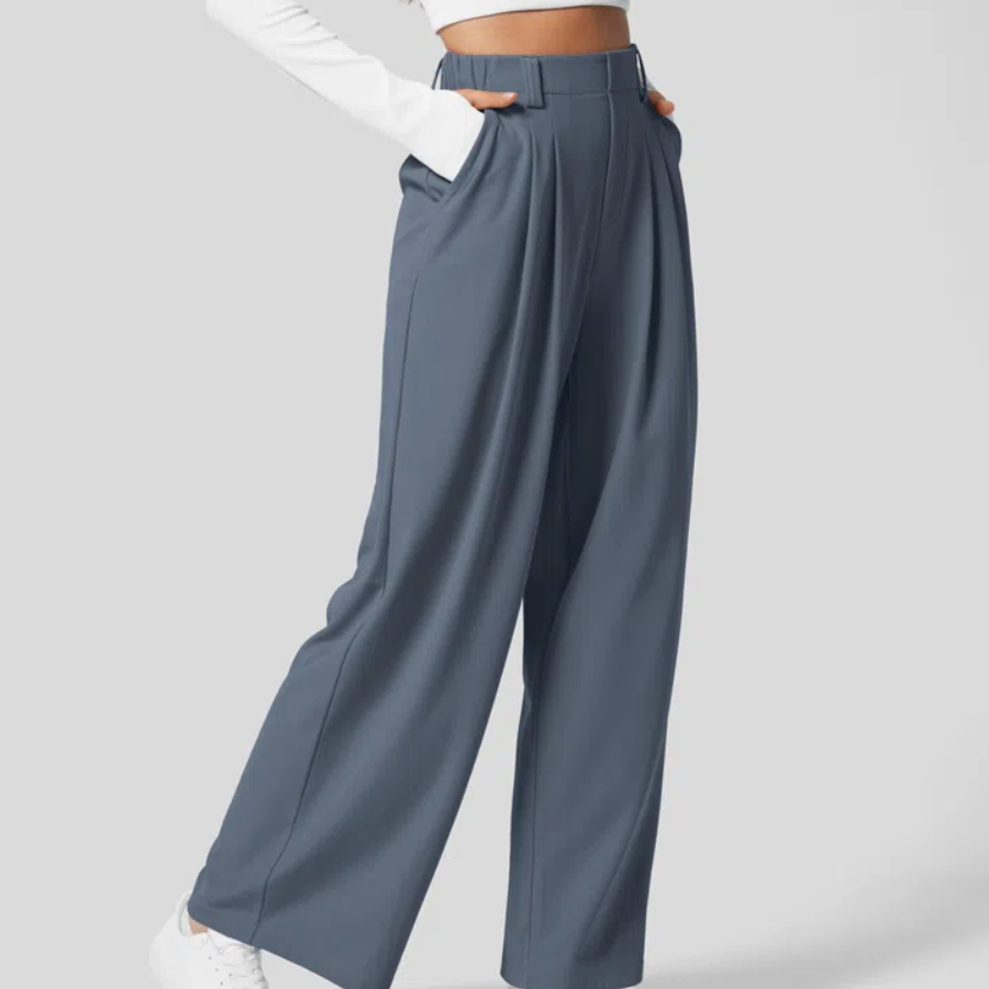 ALDEN™ - Elegant Elasticated High-Waisted Trousers