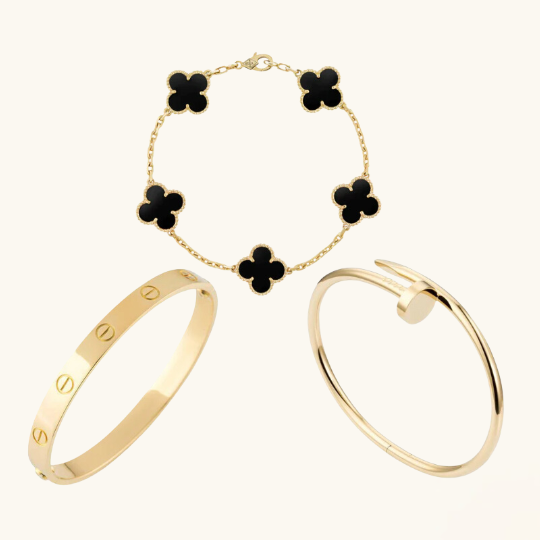 Maxim Bracelet Set (gold finish, 3-piece)