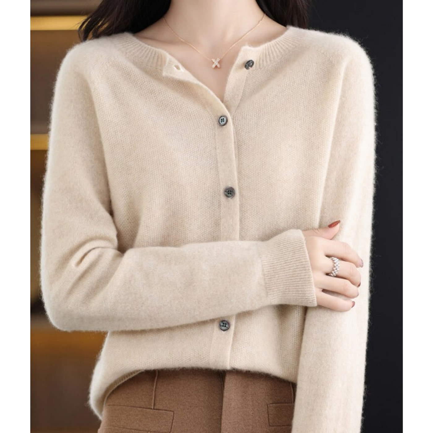 Poppy | Women's Round Neck Cardigan Sweater