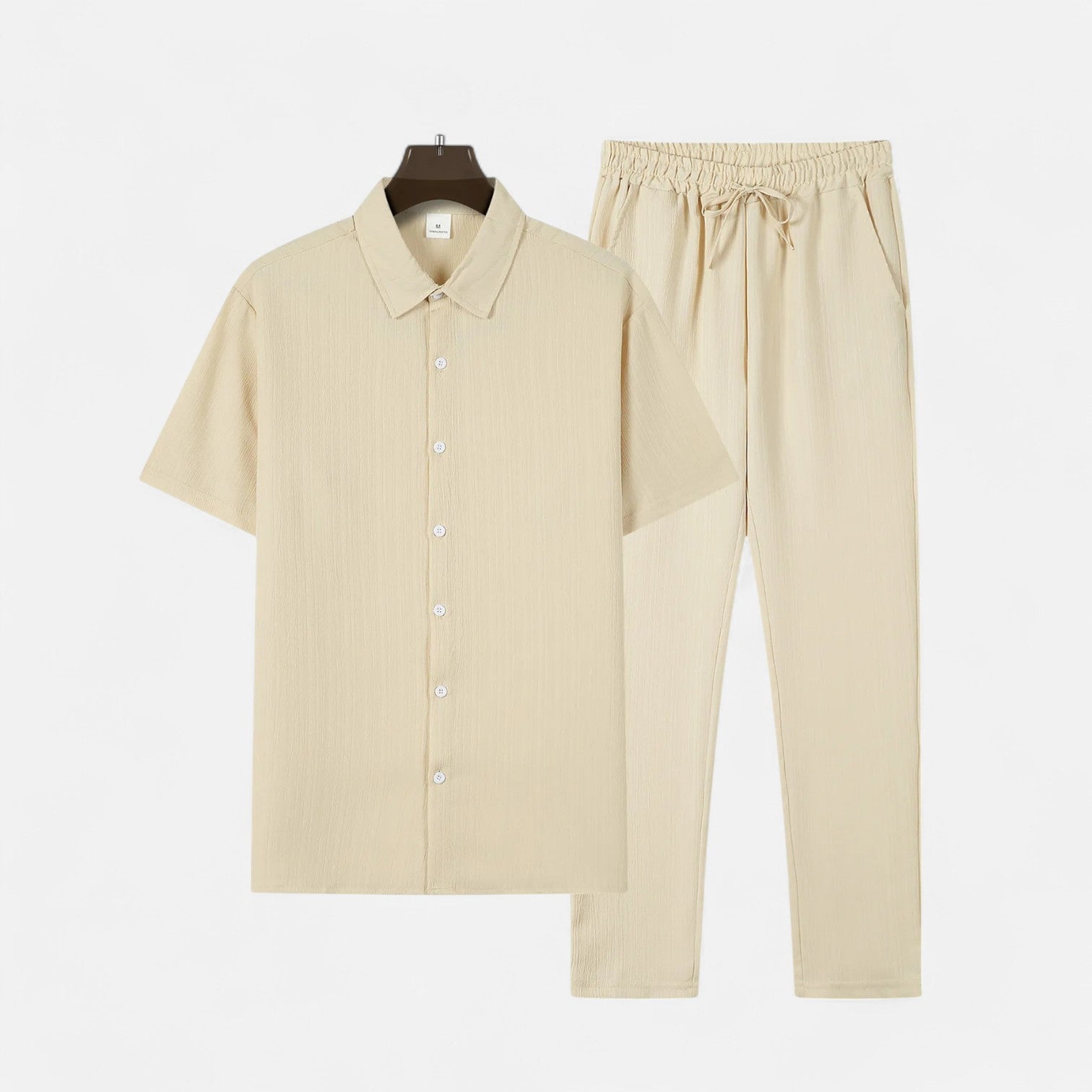 Men’s Long Two-Piece Set – Relaxed Refinement, All-Season Versatility