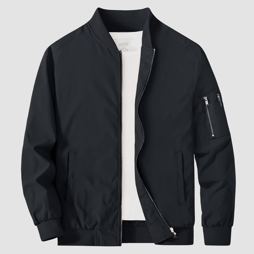 Men's Zippered Bomber Jacket | Lightweight