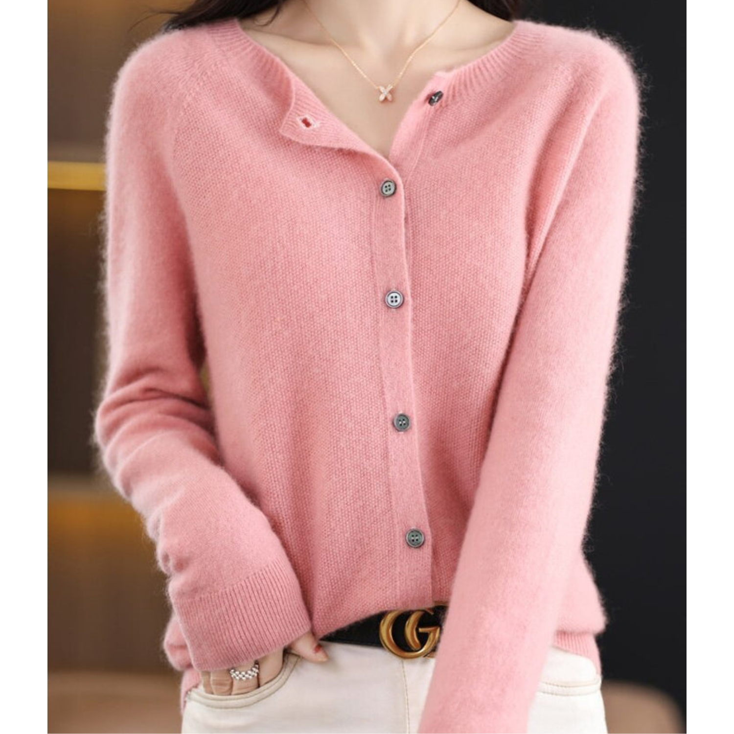 Poppy | Women's Round Neck Cardigan Sweater