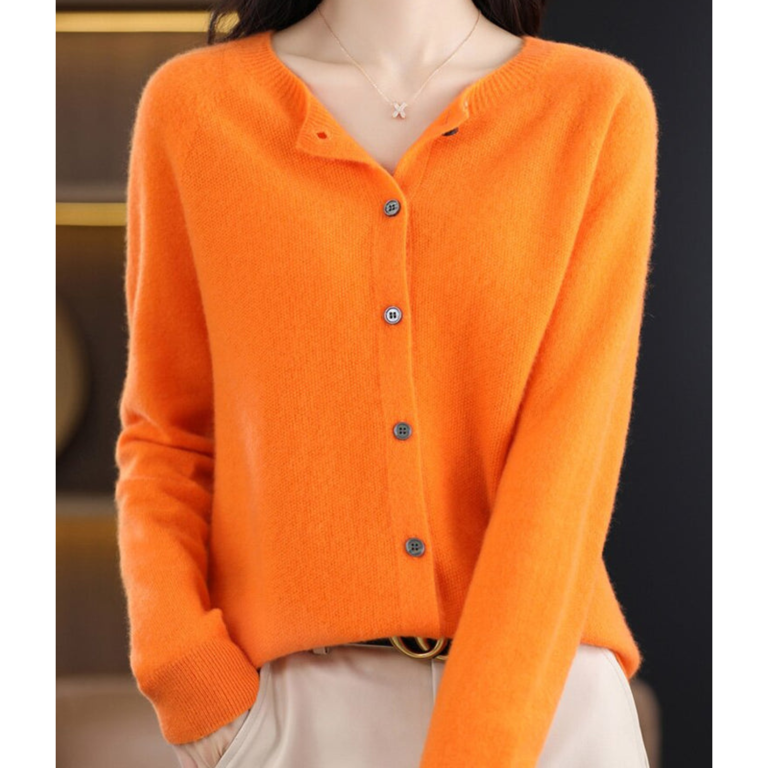 Poppy | Women's Round Neck Cardigan Sweater