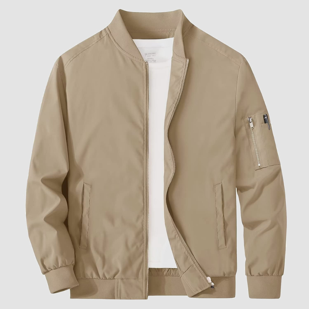 Men's Zippered Bomber Jacket | Lightweight
