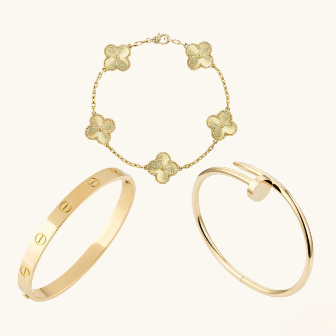 Trio Bracelet Set (gold finish, 3-piece)