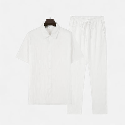 Men’s Long Two-Piece Set – Relaxed Refinement, All-Season Versatility