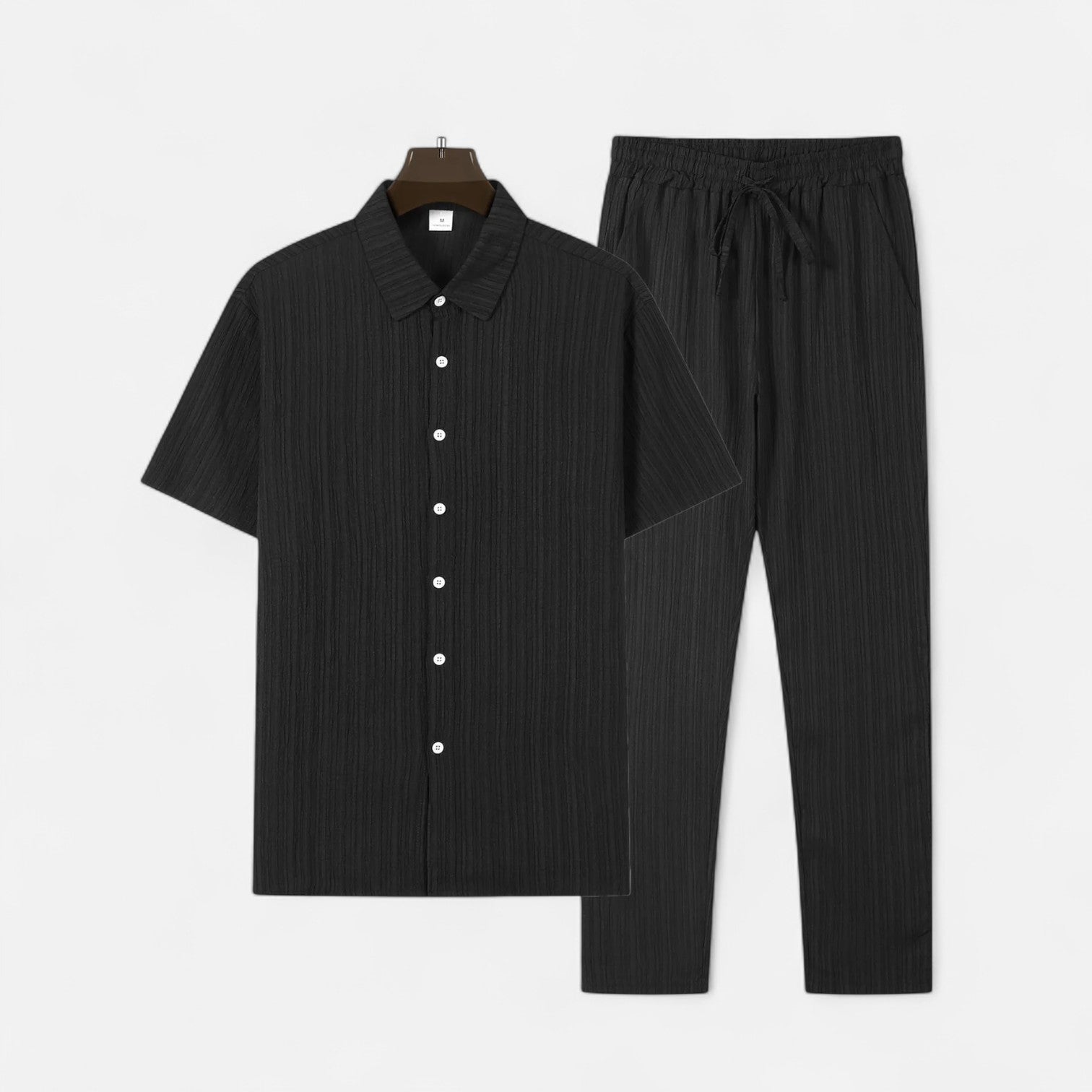 Men’s Long Two-Piece Set – Relaxed Refinement, All-Season Versatility
