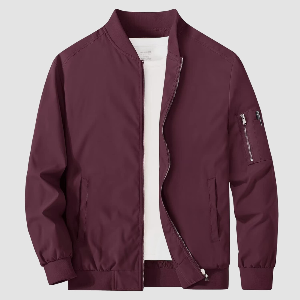 Men's Zippered Bomber Jacket | Lightweight