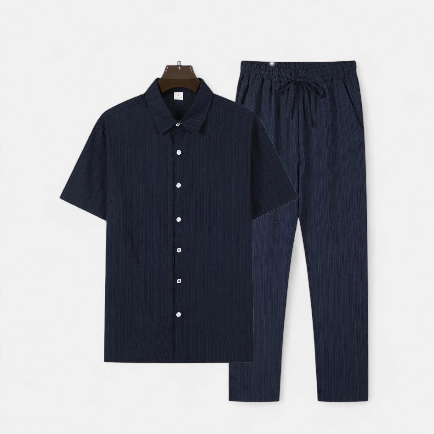 Men’s Long Two-Piece Set – Relaxed Refinement, All-Season Versatility