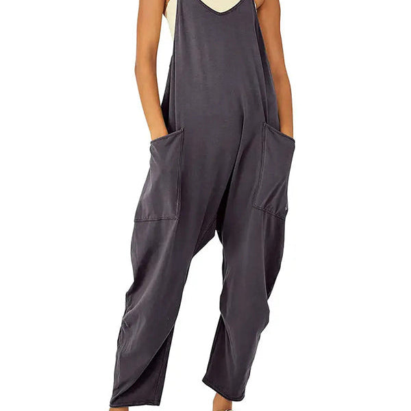 Casual Dungaree Jumpsuit with Large Pockets