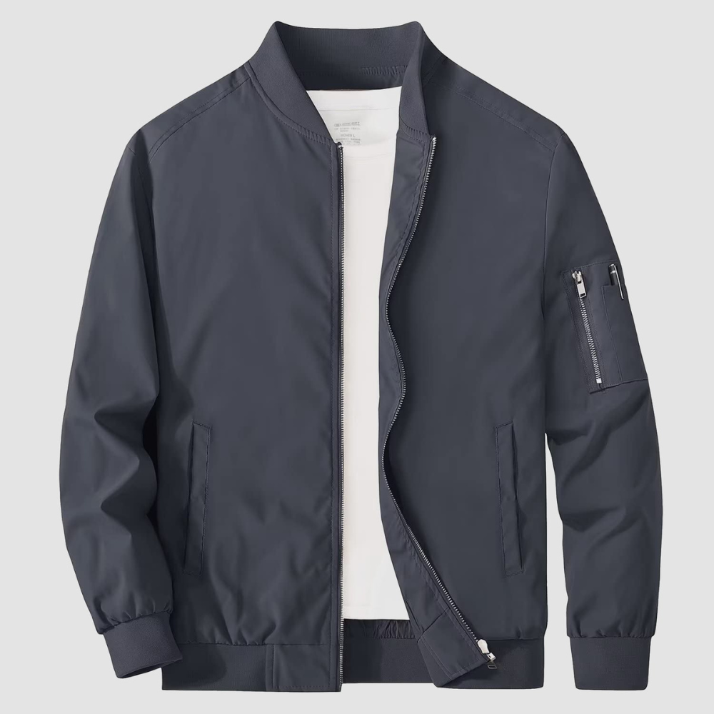 Men's Zippered Bomber Jacket | Lightweight
