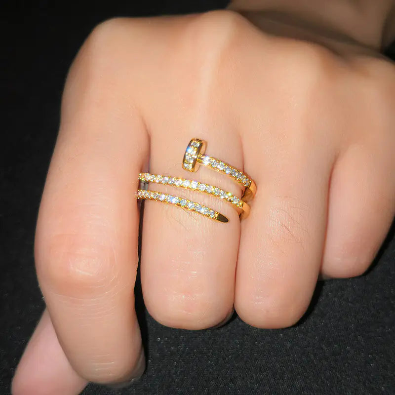 Open Nail Ring (gold finish)