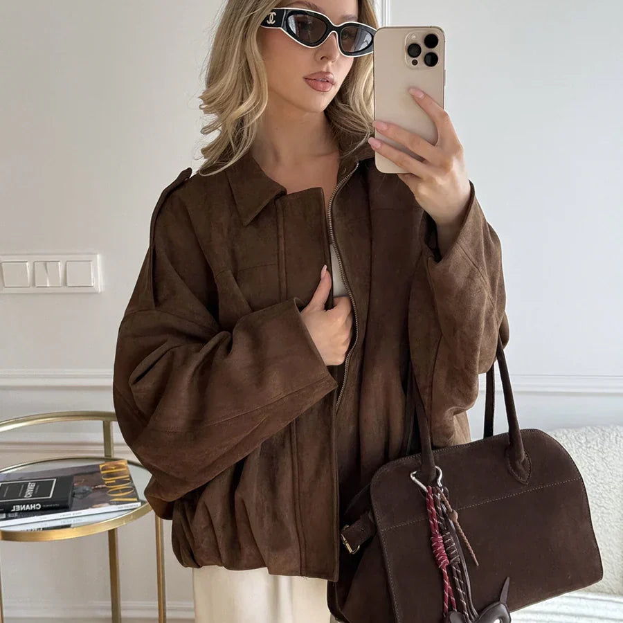 Kaori | Suede pilot jacket