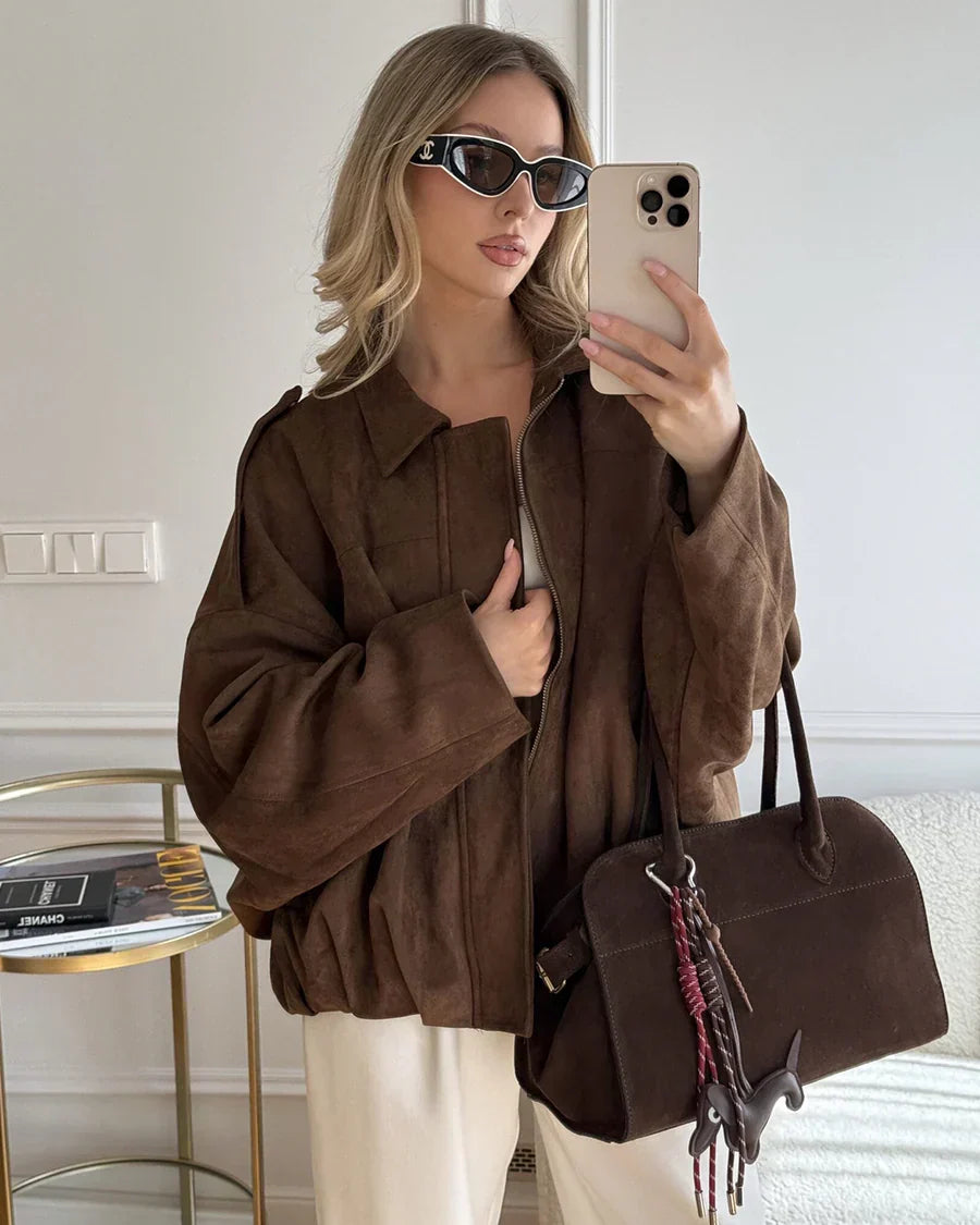 Kaori | Suede pilot jacket