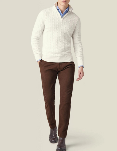 Cable Knit Zipper Sweater