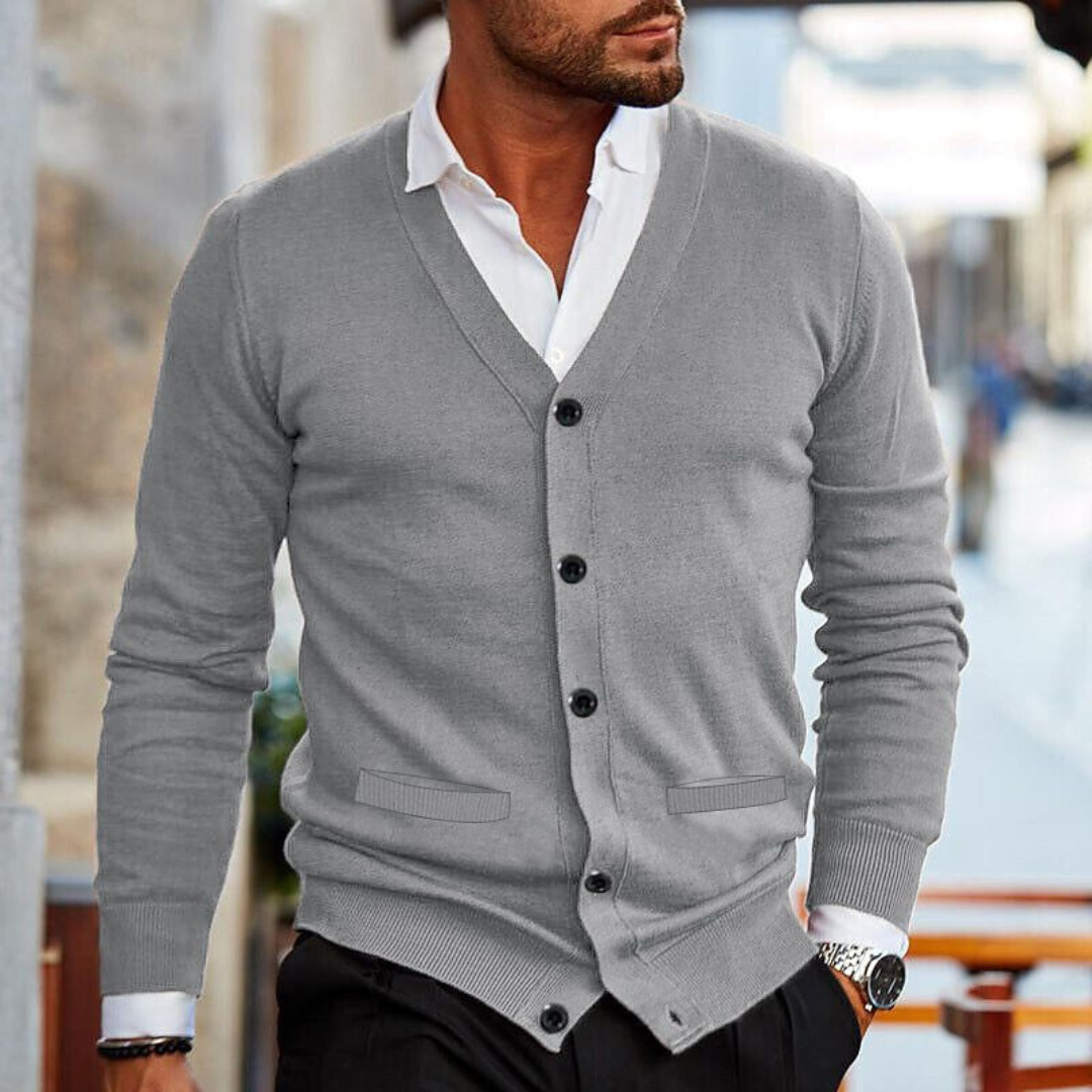 David | Men's V-Neck Cardigan | Casual