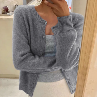 Freya | Solid Color Knit Cardigan for Women