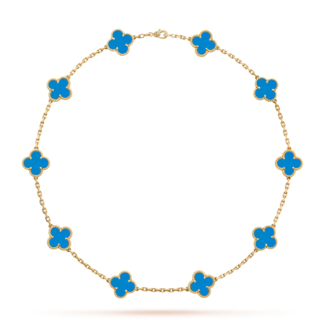 CLOVER | 10 Motif Blue Necklace