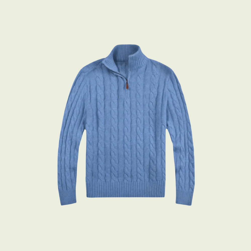Men's Winter Zip Sweater | Knitted