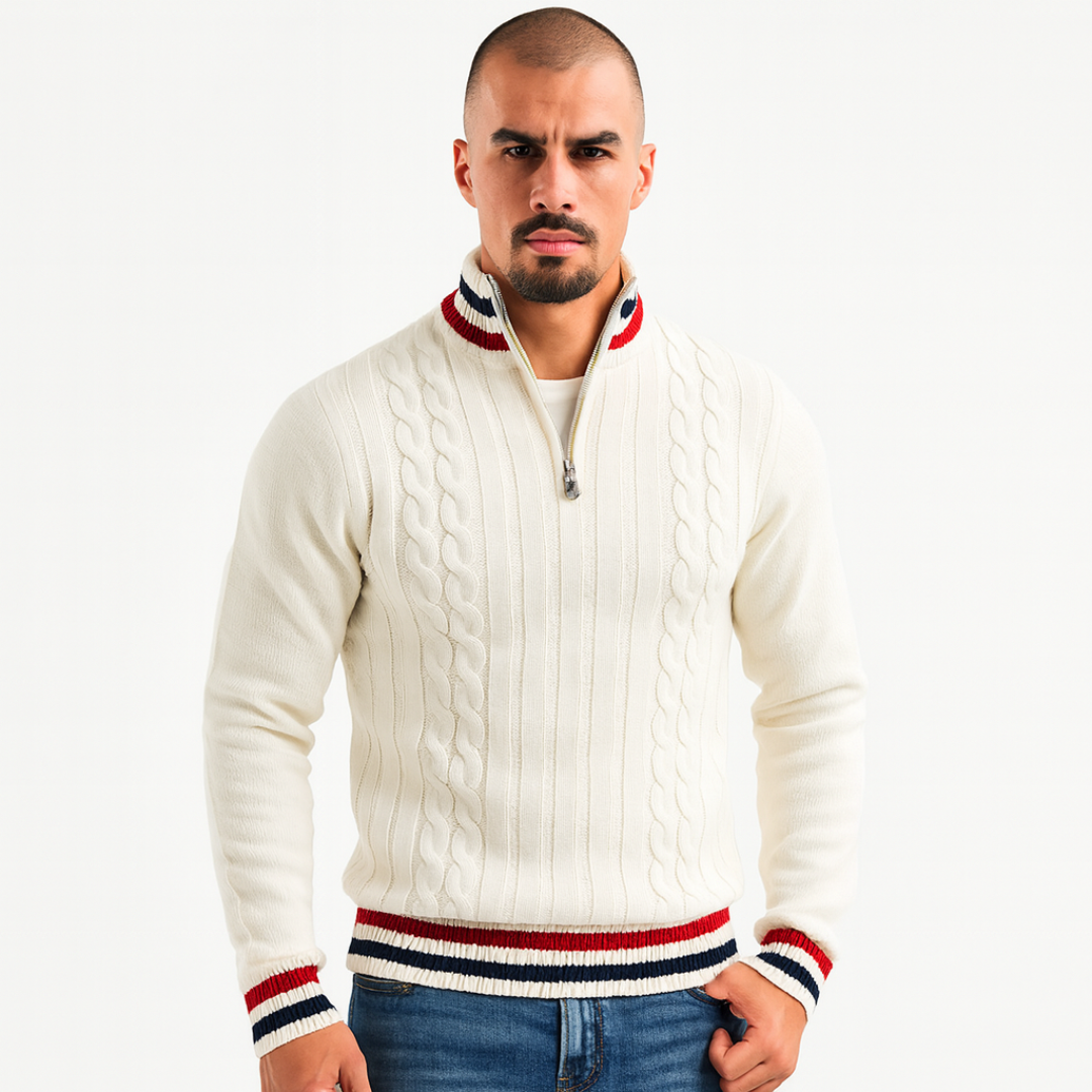 Men's Chunky Knit Sweater | Contrast