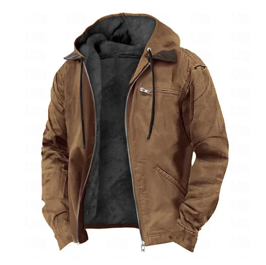 Abraham - Stylish Fleece-Lined Hooded Jacket