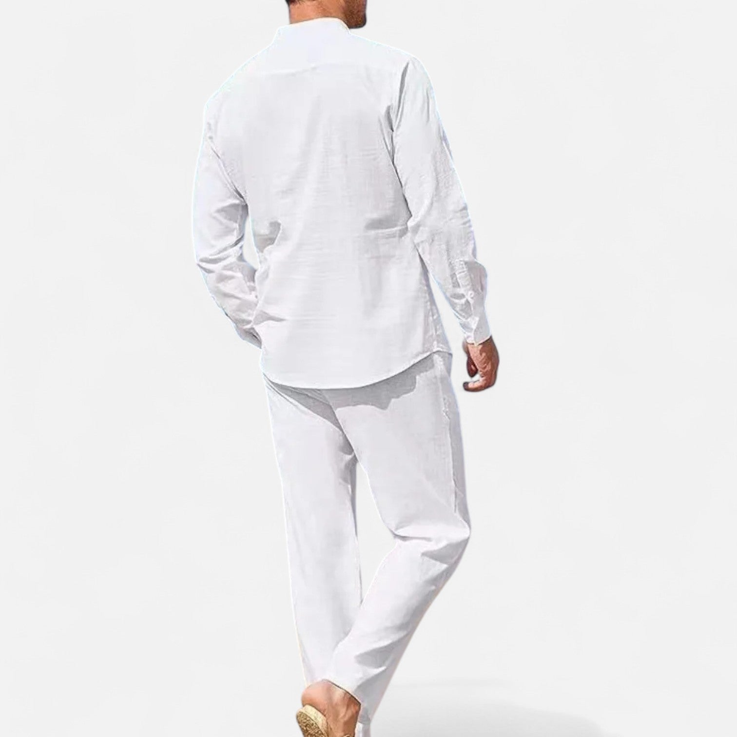 Men’s Long Sleeve Linen Two-Piece Set
