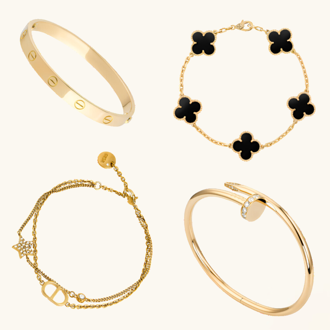 Sofia Bracelet Set (gold finish, 4-piece)