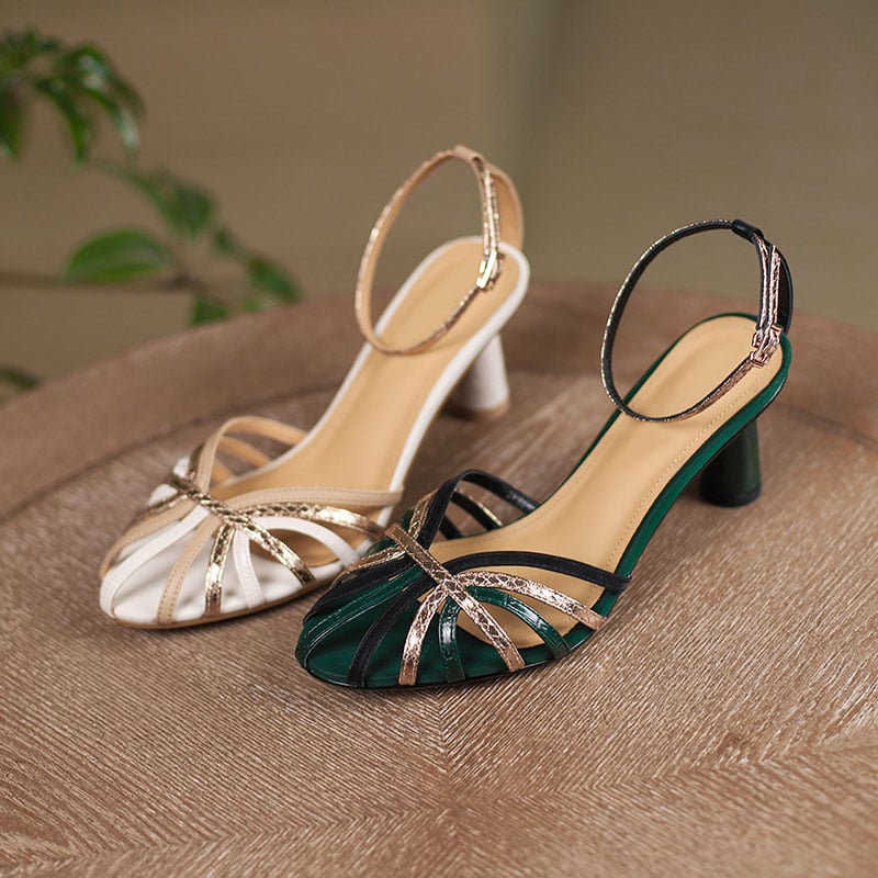 Alden & Archer™| Kimberly Open Toe Stilleto Heeled Sandals