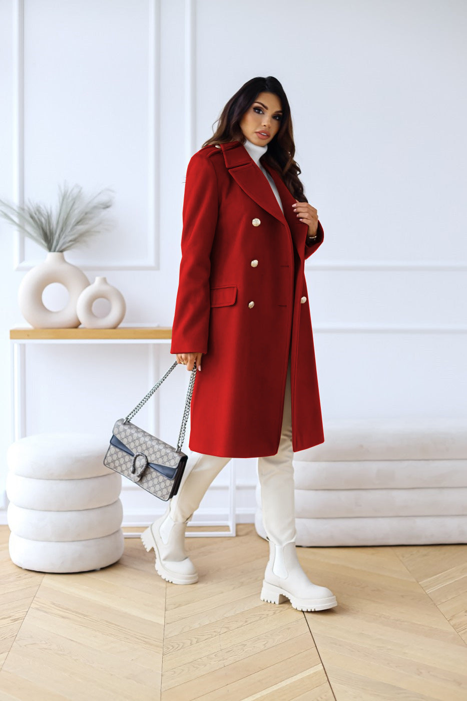 Sophie | Women's Notched Collar Winter Trench Coat