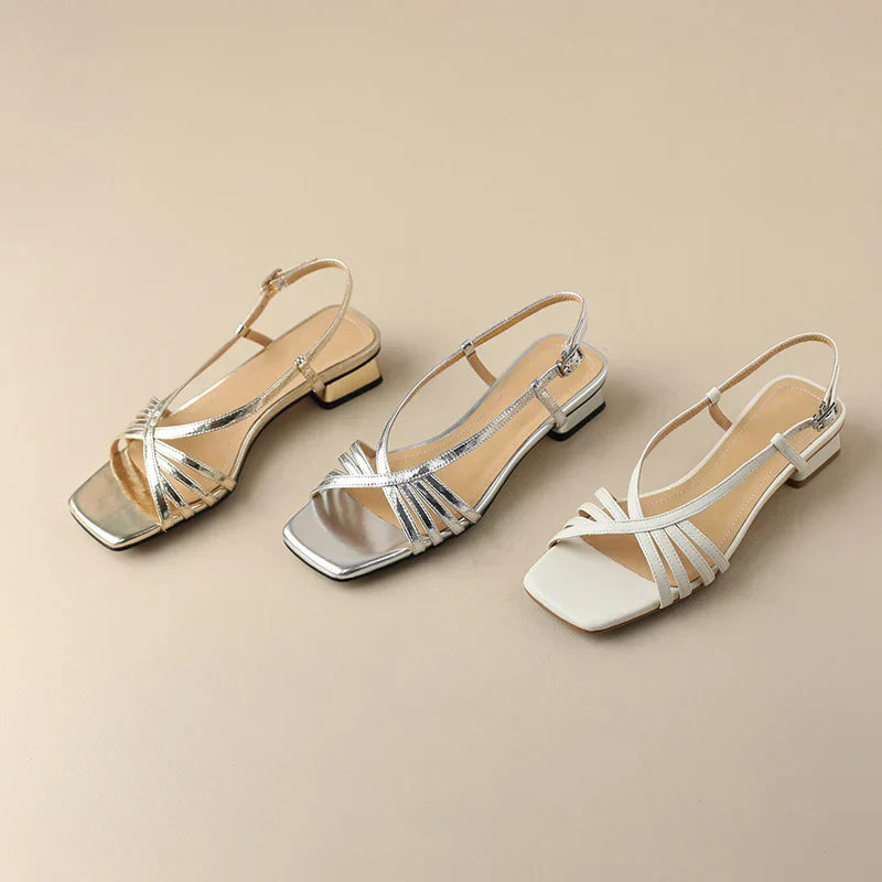 Alden & Archer™| Courtini Elegant Flat Sandals