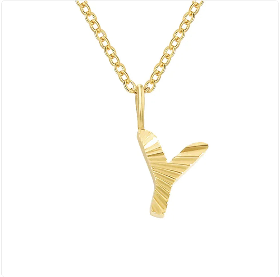 Alphabet Pendant Necklace (stainless steel)