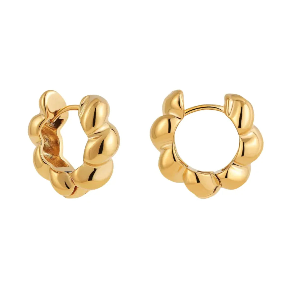 Cuban Link Diamond Drop Earrings (gold finish)