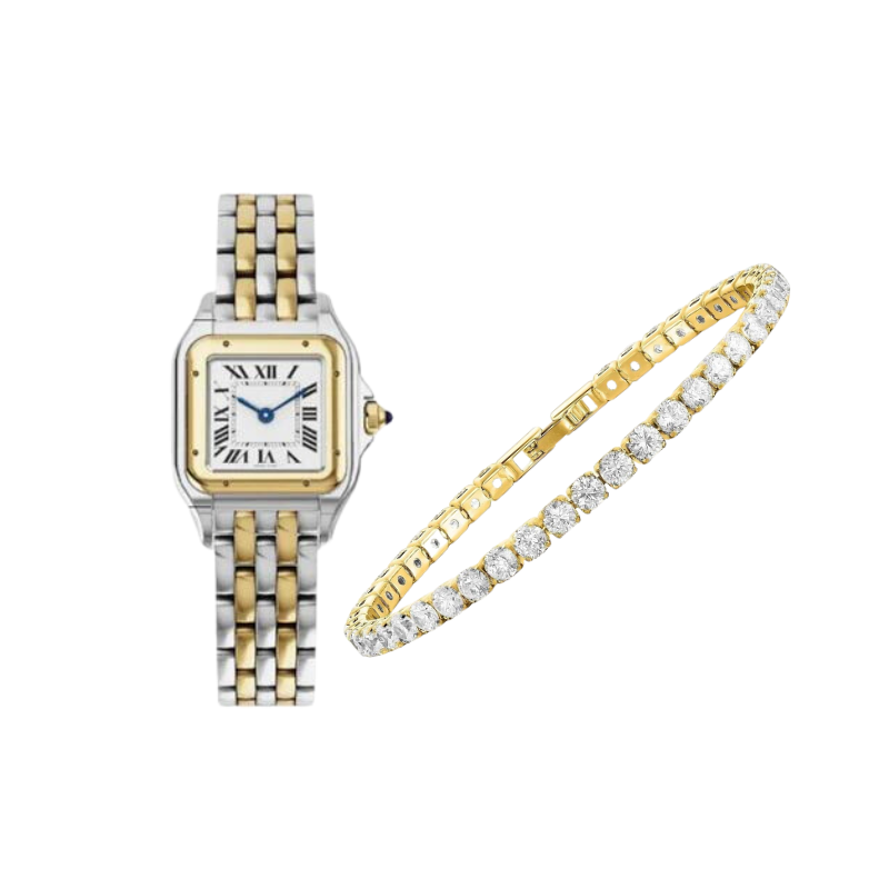 Hollywood Duo Bracelet Set (gold-colored, 2 pieces)