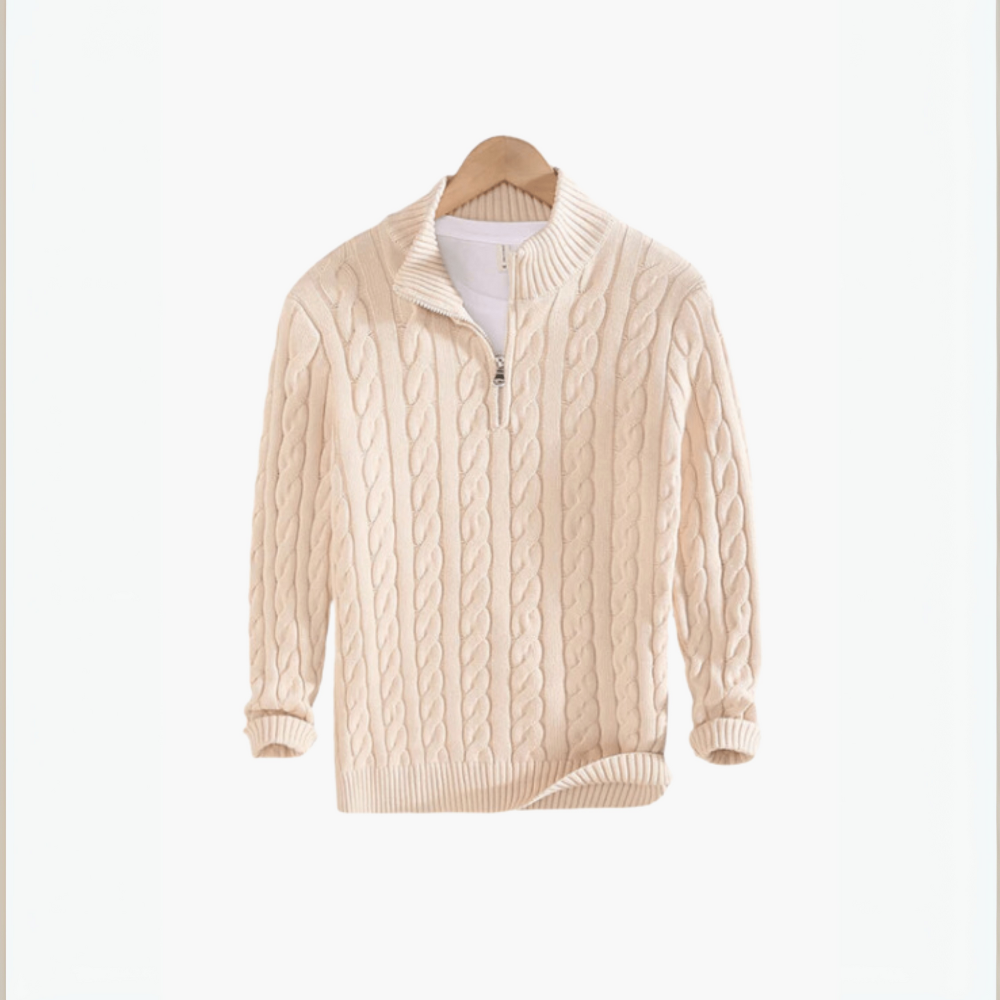 Men's Winter Zip Sweater | Knitted