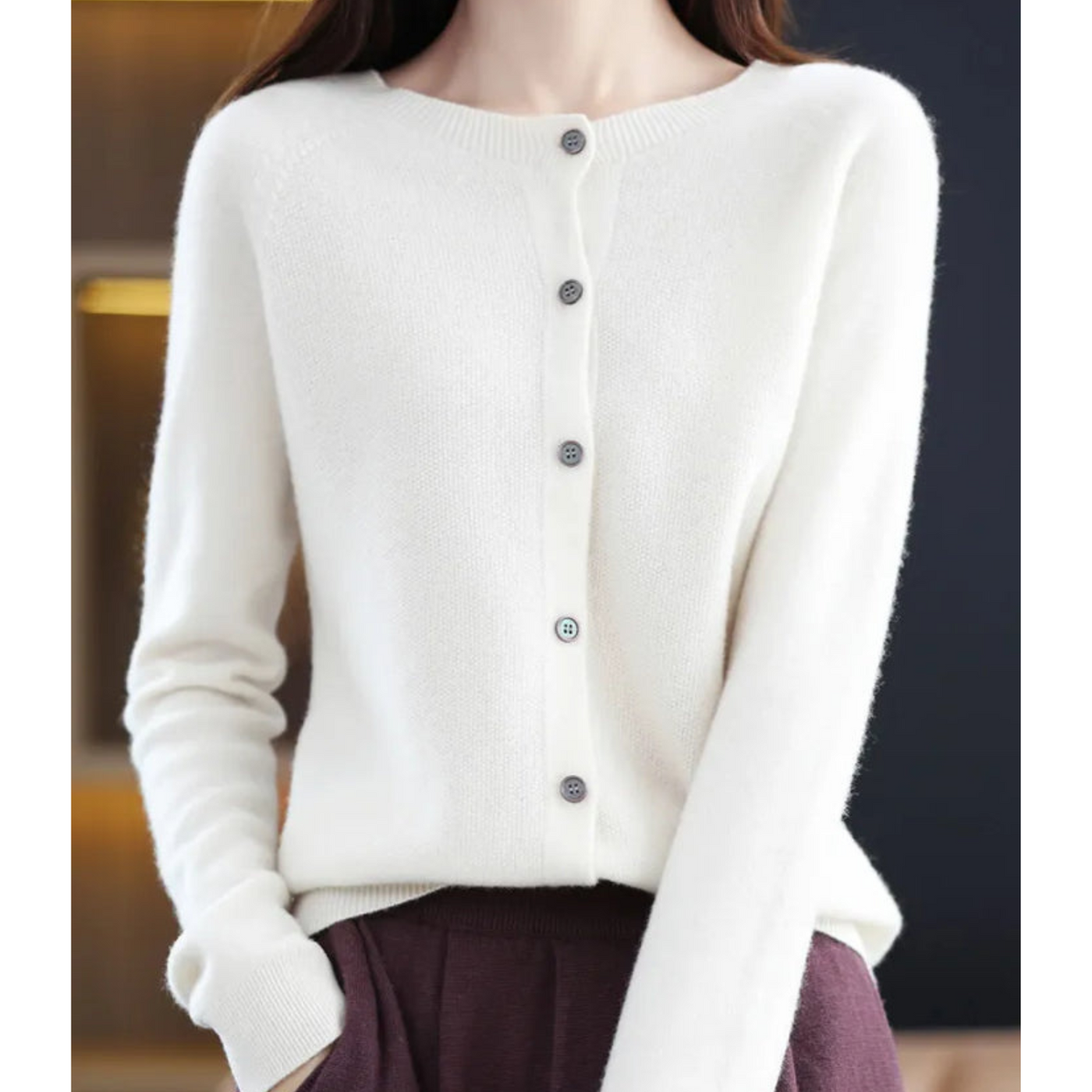 Poppy | Women's Round Neck Cardigan Sweater