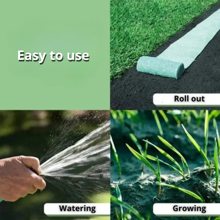 Biodegradable easy-care organic lawn seed mat