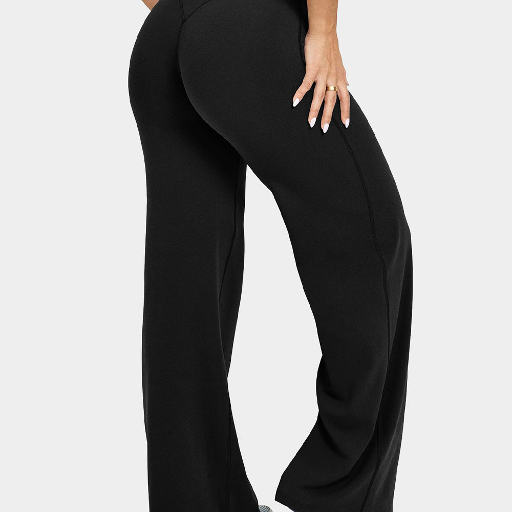 High Waist Stretch Casual Soft Straight Leg Bottoms