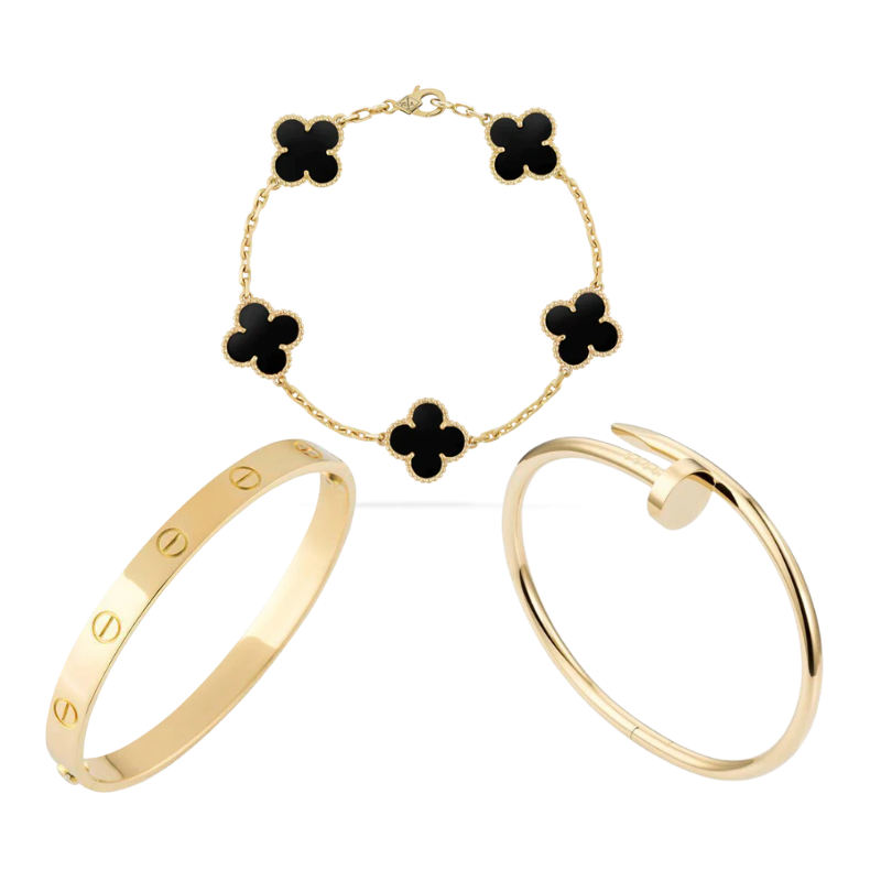 Maxim Bracelet Set (gold finish, 3-piece)