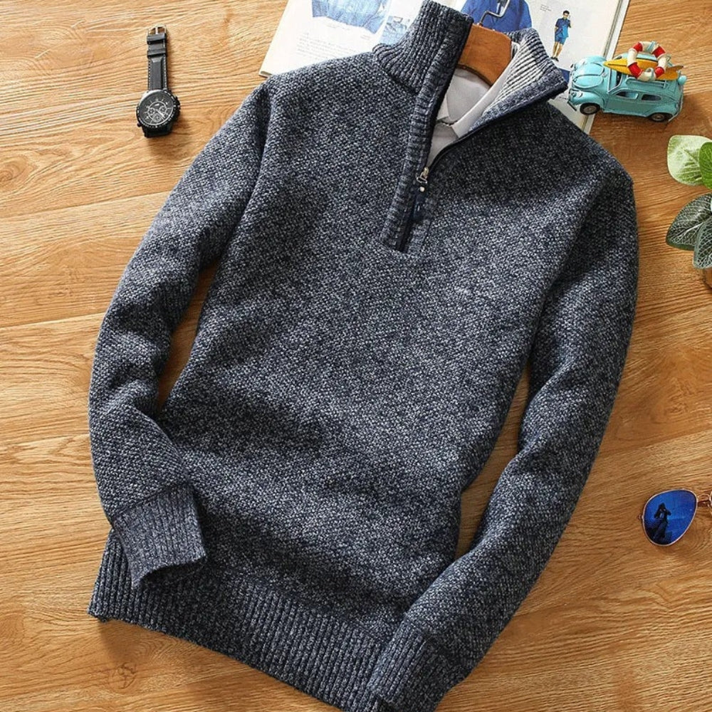 Men’s Wool Zip Sweater | Knit