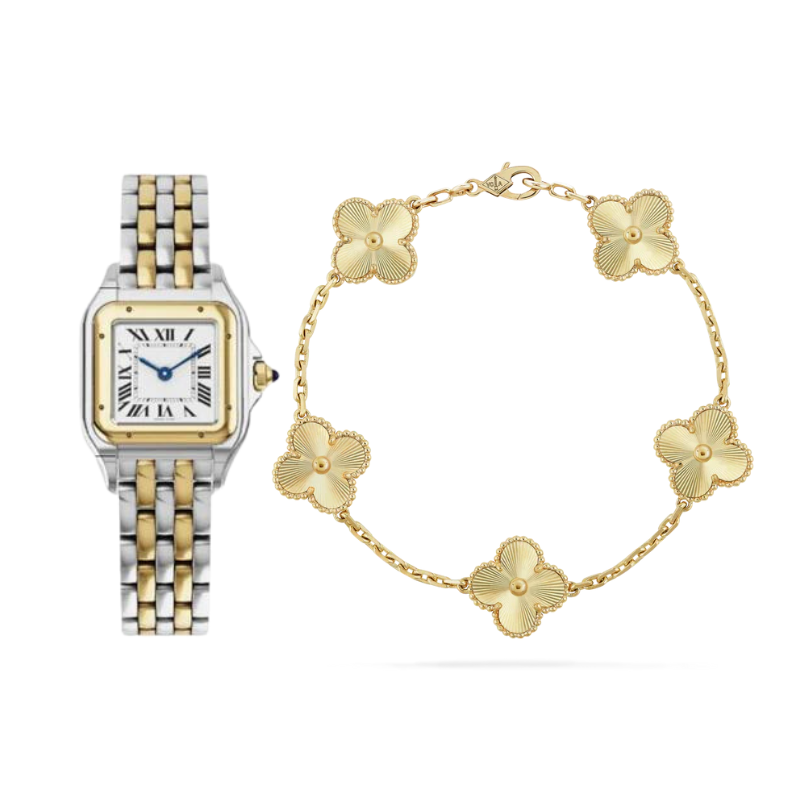 Julio Watch & Bracelet Set (gold finish, 2-piece)