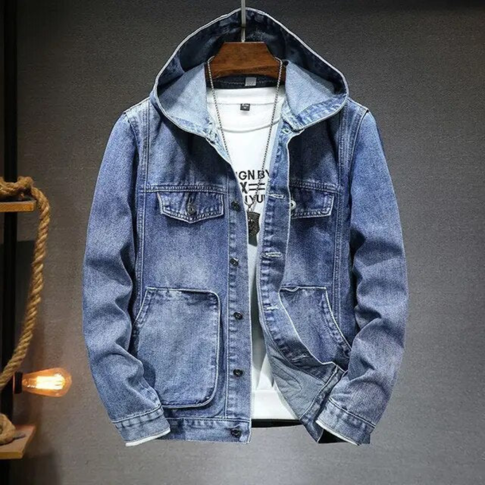Men's Oversized Hooded Denim Jacket | Winter