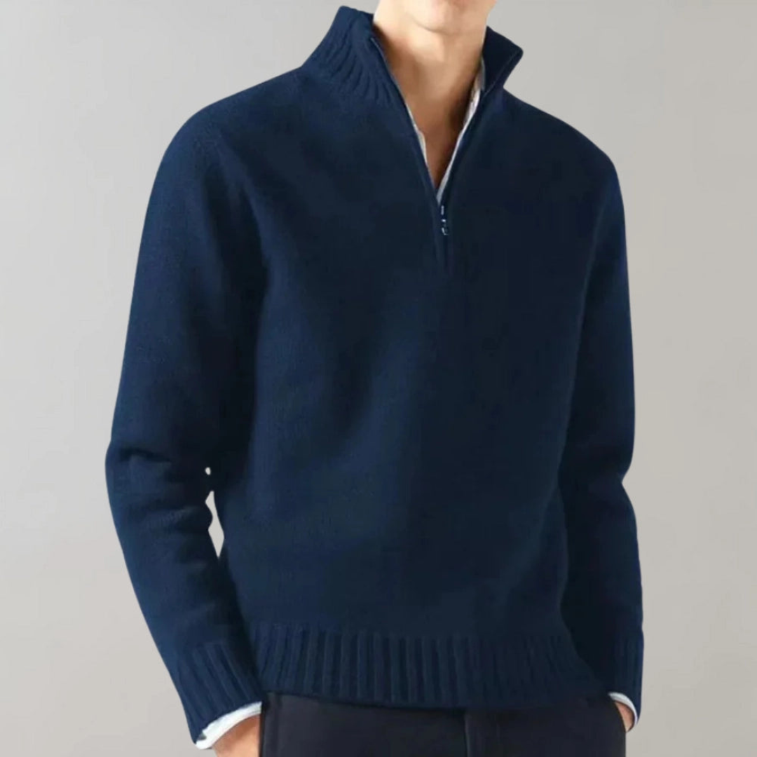 Men's Ribbed Zip Sweater | Comfortable